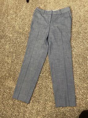 Talbots Hampton Ankle Light Blue crosshatch pants 6